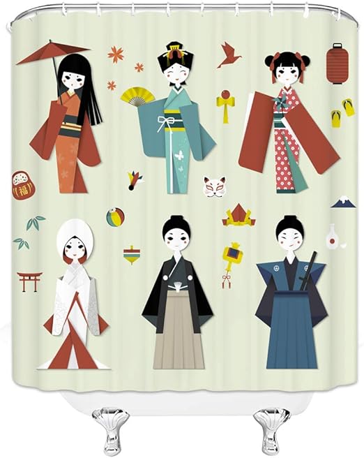 Amazon Com Cartoon Character Shower Curtain Japanese Traditional