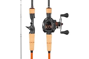 VEVOR Rod and Fishing Reel Combo, IM7 Carbon Fiber Baitcasting Rod and Reel Combo, Bass Fishing Pole with 6+1 BB System, 7.0: