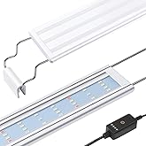 HITOP Full Spectrum LED Aquarium Light – 12” 16” Classic Fish Tank Light with RGB LEDs, with Timer and Stable Extendable Brac