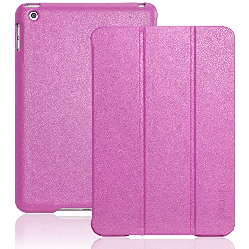 iPad mini 4 case, INVELLOP Hot Pink Leatherette Case Cover for Apple iPad mini 4 (2015 release) (Fits ONLY iPad mini 4th Generation) (Hot Pink)