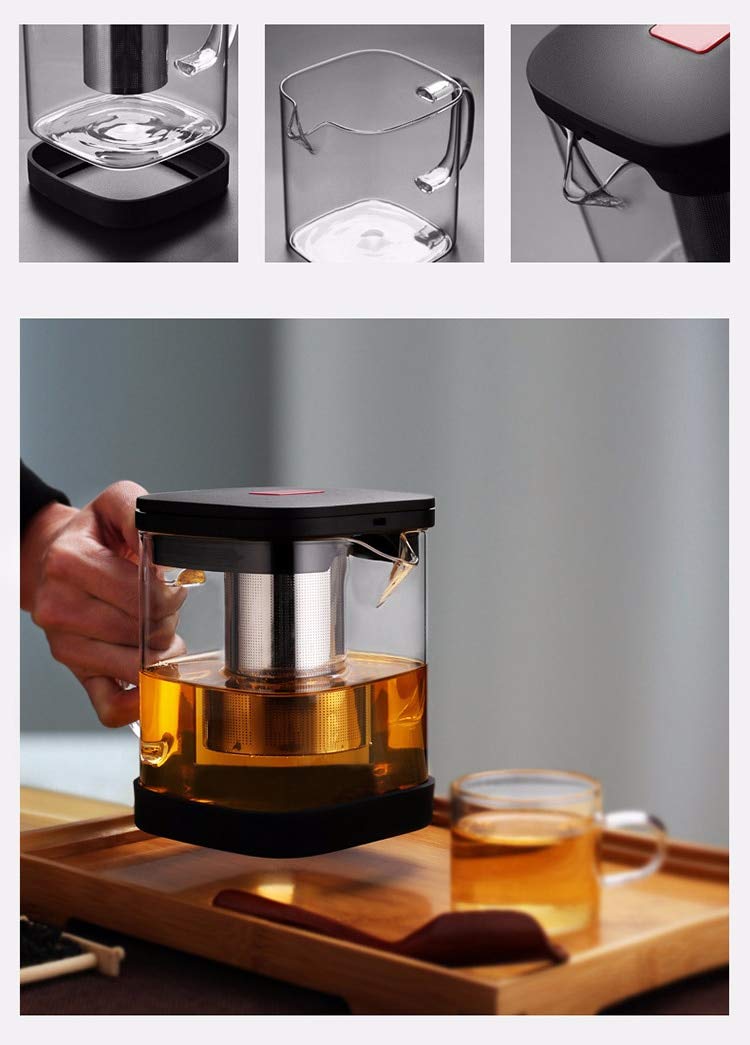 Teekanne für 2 Tassen Glas Teapot Heisse und kalte Getränke Caffee 1100ml