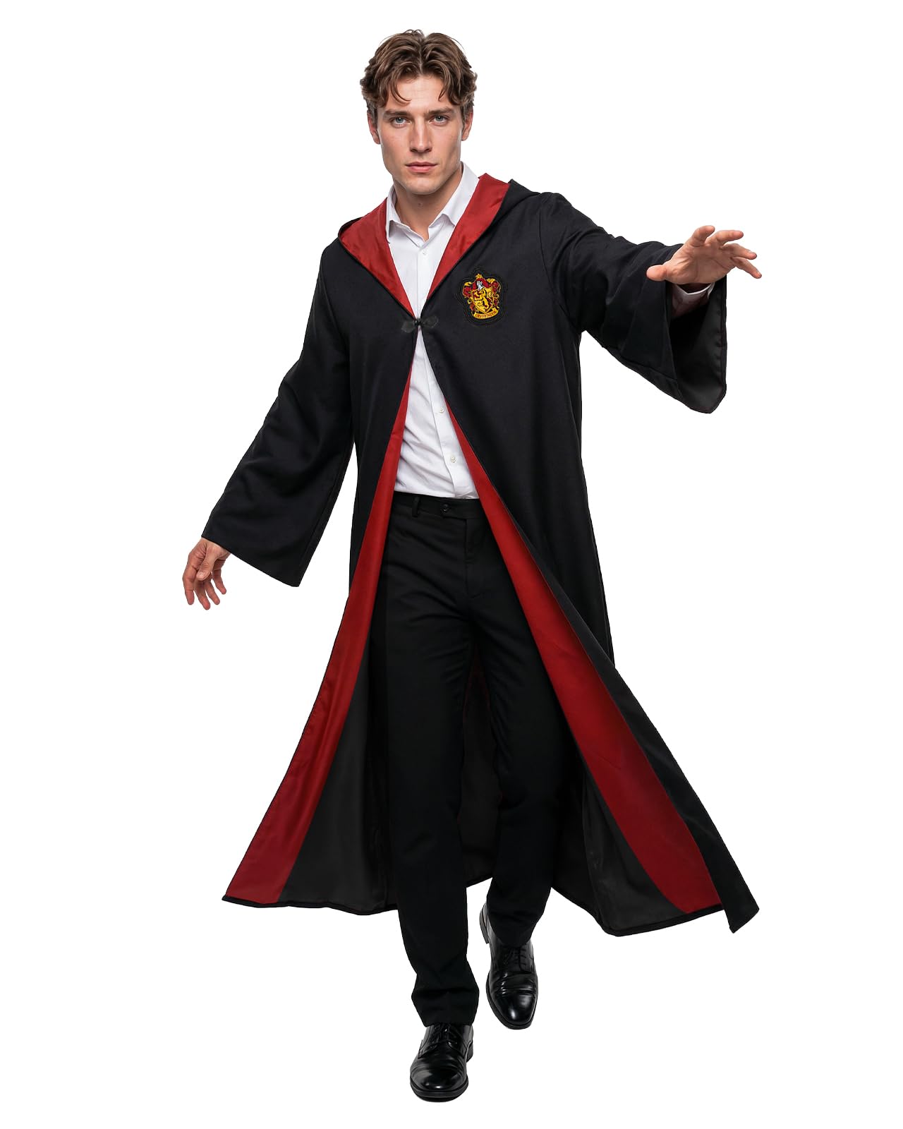 Funidelia Official Harry Potter Costume - Gryffindor for adult, Includes: Hooded cape with printed patch, Size XL - Outfit for adults for Parties, Carnival and Halloween