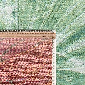 SAFAVIEH Barbados Collection 5'3" x 7'6" Green / Teal BAR590X Tropical Botanical Indoor/ Outdoor Non-Shedding Easy Cleaning Patio Backyard Porch Deck Mudroom Area Rug 61QMxI0h2BL