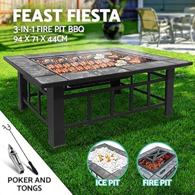 Grillz Portable Folding Fire Pit And Bbq Grill Black Amazon Com