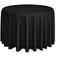 Lann's Linens - 120" Round Premium Tablecloth for Wedding/Banquet/Restaurant - Polyester Fabric Table Cloth - Black