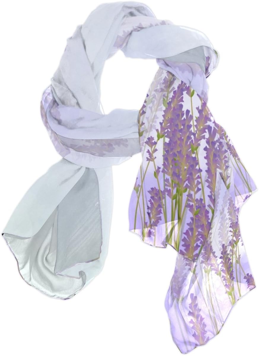 U LIFE Purple Lavender Silk Scarf Scarves for Women at Amazon Womenâs Clothing store