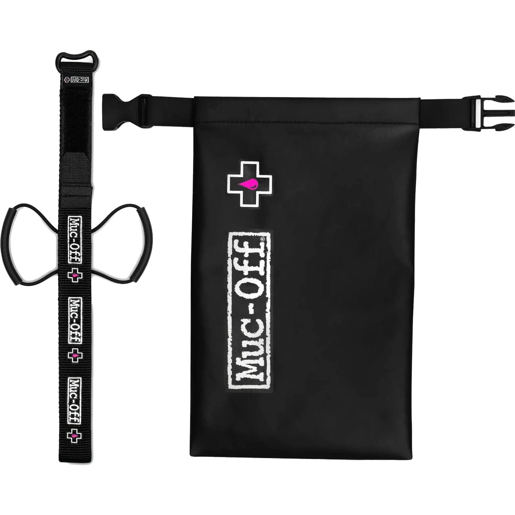 Muc Off Utility Frame Strap & Waterproof Cargo Bag Bundle - Adjustable, Ultra-Durable Bike Strap and Roll-Top Waterproof Bag for Essential Storage