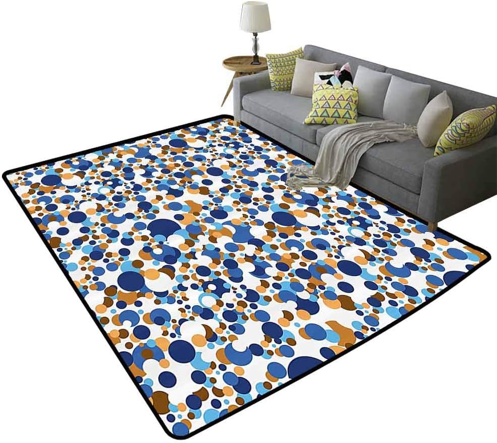 Confetti Polyester Rug Abstract Circle Round in Color