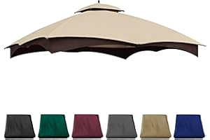 GENERIC JANCANOPY 10X12 Replacement Canopy Top for The Lowe's Gazebo Model #GF-12S004B-1 / GF-12S004BTO (Light Beige)