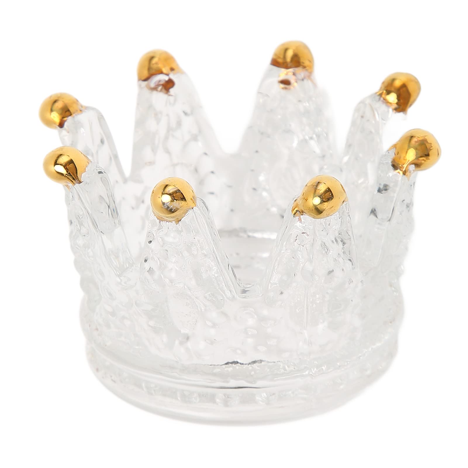 Agatige Makeup Puff Rack Sponge Holder, Glass Material Crown Design Egg Puff Drying Stand Frame Rack Beauty Blender Case Holder for Home