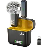 NPTCL Wireless Clip on Microphone for iPhone iPad Android, Type USB C Mics | Digital Battery Indicator Light, Noise Cancellation, 12 Hour Charging Case, 70Ft Recording for Youtube Tiktok Podcast, 1 Pack
