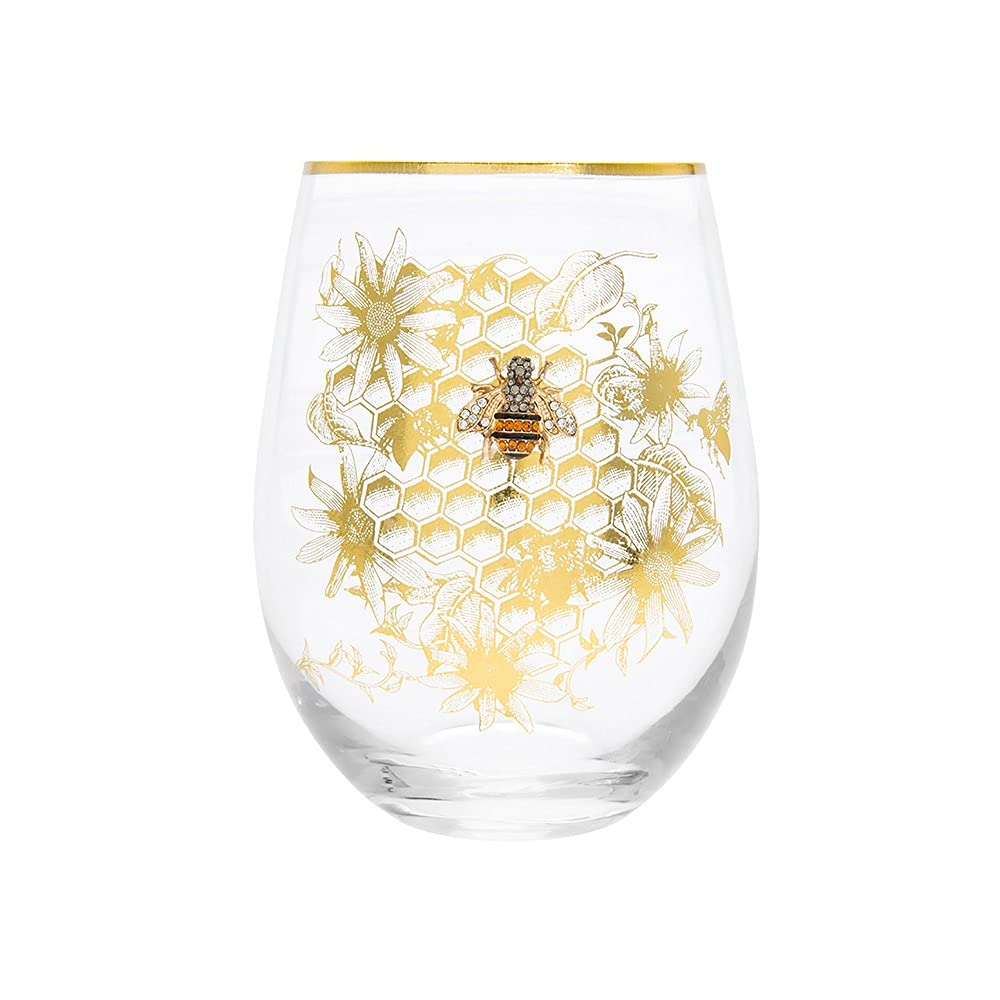 The Leonardo Collection Honeycomb Bees Badge Tumbler Glass