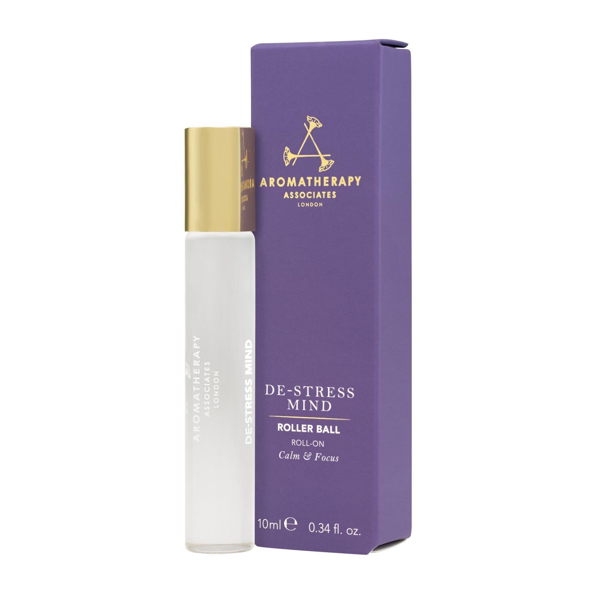 Aromatherapy Associates De-Stress Roller Ball 10ml -100% Natural, London Hand Crafted Roll On - Earthy Vetivert, Soothing Camomile, Focusing Frankincense, Clarifying Petitgrain
