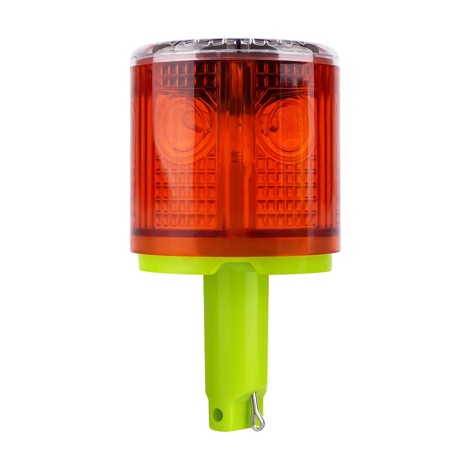 Aolyty Solar Strobe Warning Light, 360 Degree Single Column Super Bright, Waterproof for Construction, Traffic, Dock, Marine, Light Control Flashing (Red)