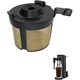 Permanent Coffee Filter for Ninja PB051 / PB040 / PB041ST - Compatible with Ninja Pods &amp; Grounds Coffee Maker - Reusable Gold 304 Stainless Steel Mesh - Eco-Friendly Coffee Pod Accessory (1, Black)