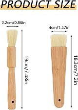 AMYXIYUAN 2Pcs Multifunctional Wooden Food Oil Brush for Baking BBQ Cooking view 2