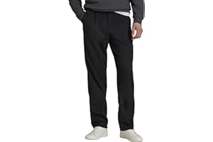 YUCENFU Men's No Iron Pleated Dress Pants Expandable Waist Regular Fit Premium Comfort Slacks