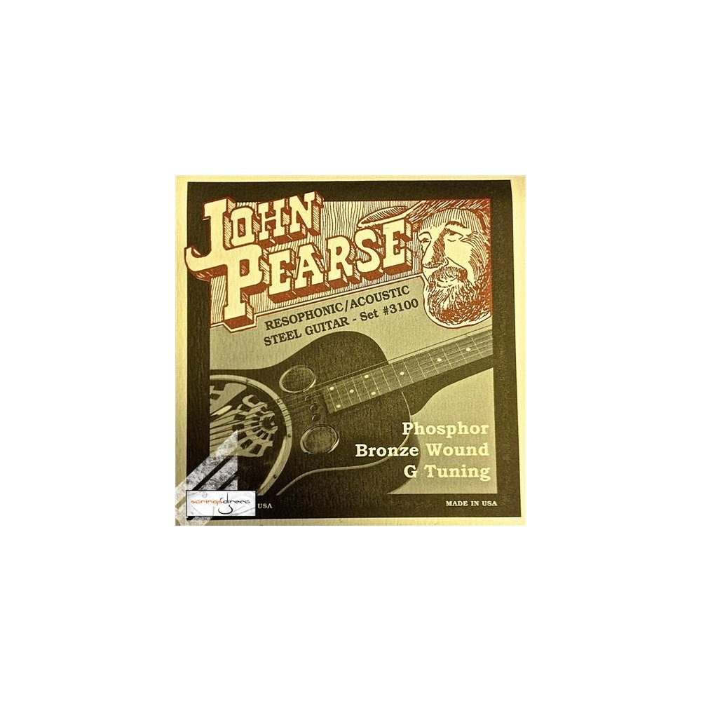 John Pearse Strings® 3100 For Resophonic/Acoustic Steel Guitar - Phosphor Bronze Wound - G-Tuning