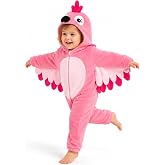 PARTY TELLER Toddler Flamingo Costume for Girls &amp; Boys - 3D Hooded Animal Jumpsuit for Halloween Party