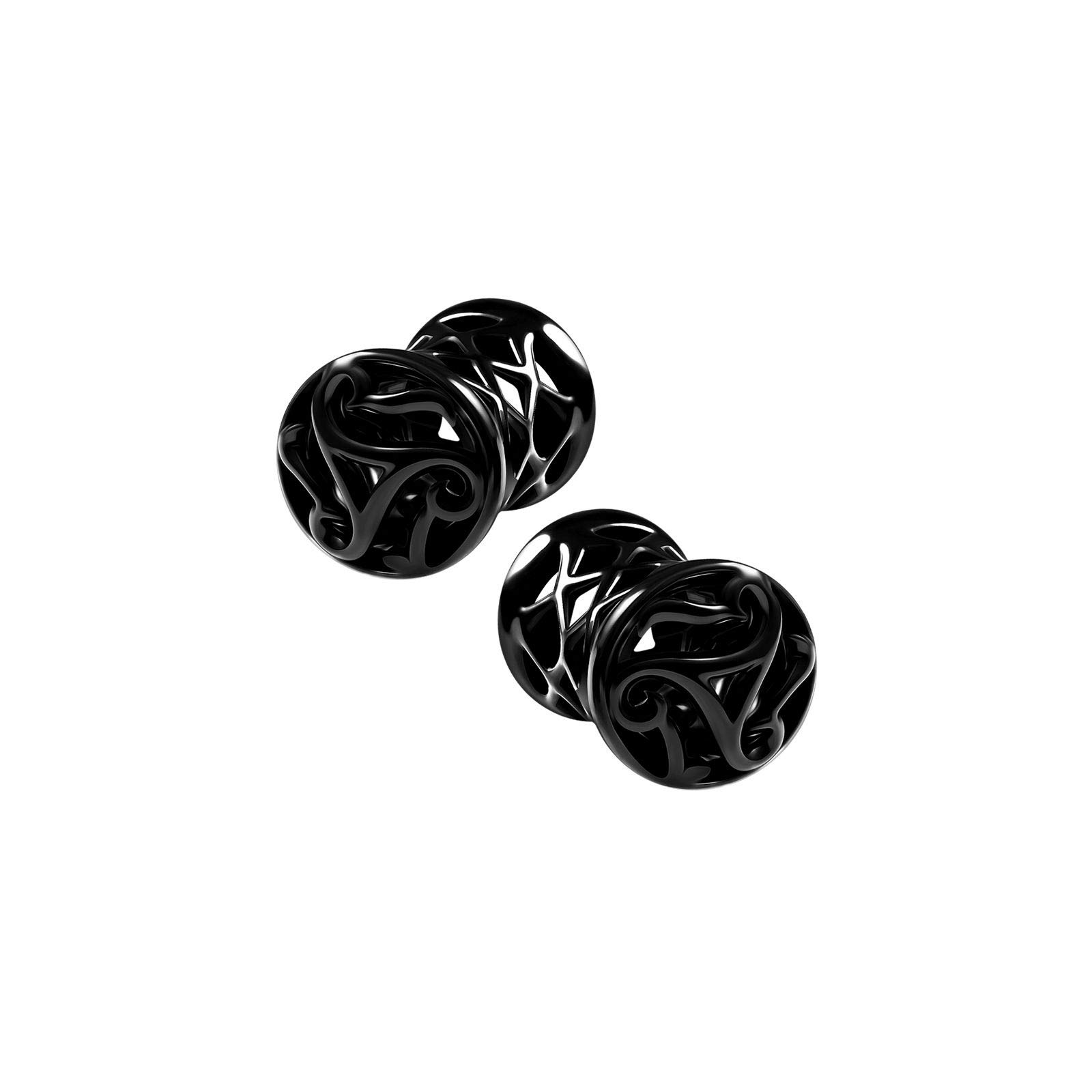 BanaVega 2PCS Blackline Alloy 4g 5mm Flesh Ear Stretcher Gauge Tunnel Plug Lobe Earring Piercing Jewellery 5411