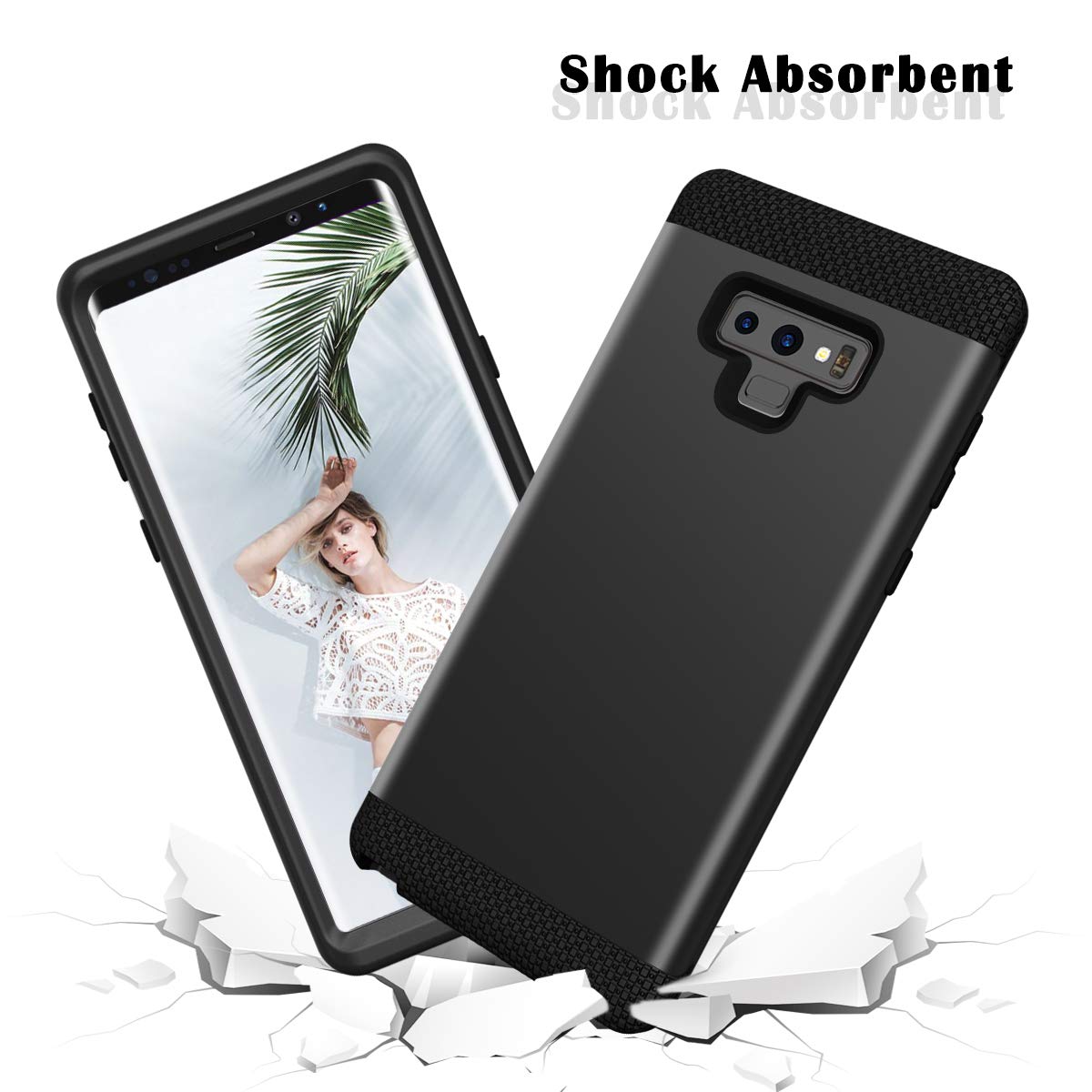 SHUANGFANG Samsung Galaxy Note 9 Protective Case,Defender Full Body Protection Rugged case Galaxy Note 9 (2018) (Note9 H Black)