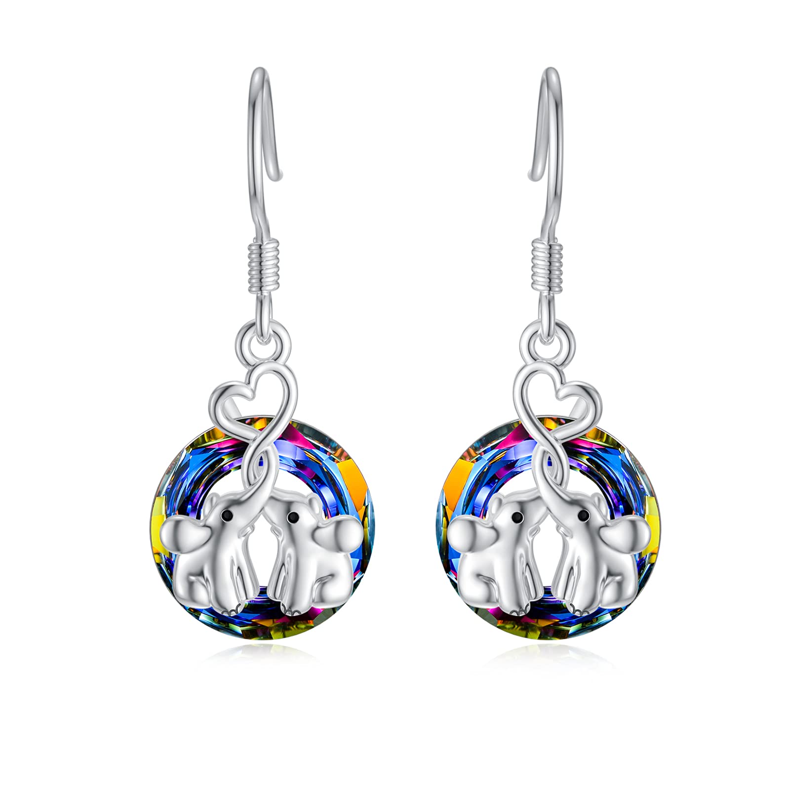 AOBOCO Sterling Silver Elephant Earrings, Elephant Jewellery Wedding Anniversary Birthday Gifts for Women Her Wife Girlfriend Mum