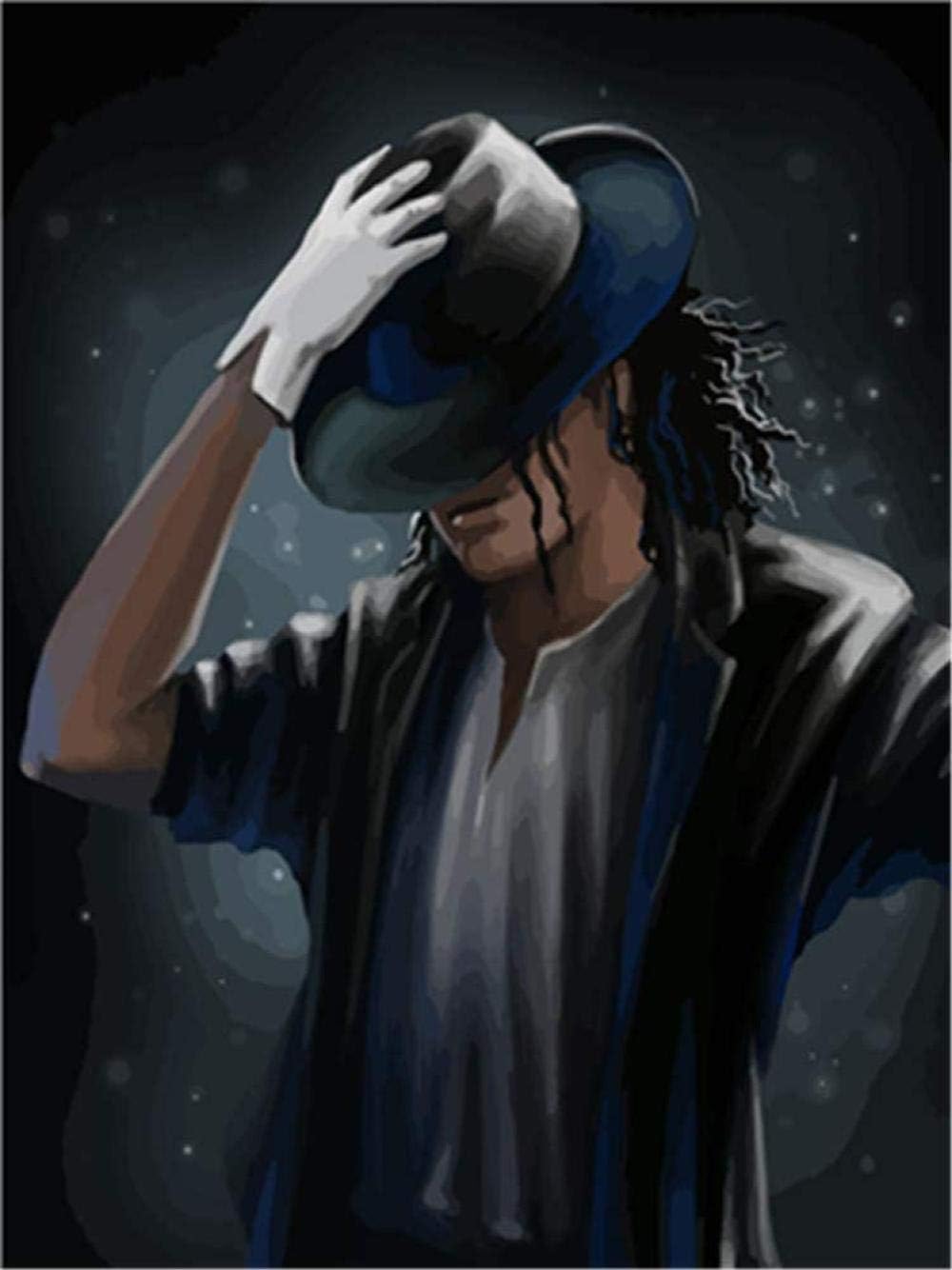 Painting by Numbers Kits DIY Canvas Paint for Adults Kids Beginner-Michael Jackson Drawing with Brushes Christmas Decor Decorations Gifts-16x20 inch(No Frame)