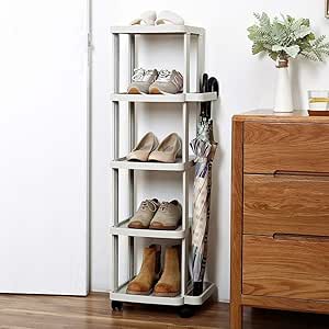 FCSFSF - Zapatero Alto, Estrecho, Ajustable, Organizador, Estante