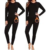 NebuKinex 2 Sets Thermal Underwear for Women Long Johns Ultra Warm Fleece Lined Athletic Base Layer Tops & Bottom Pajama