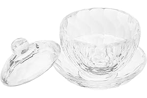 DIYEAH Buddhist Water Offering Cup 120ml Crystal Faceted Holy Water Bowl Oil Lamp for Puja Rituals and Home