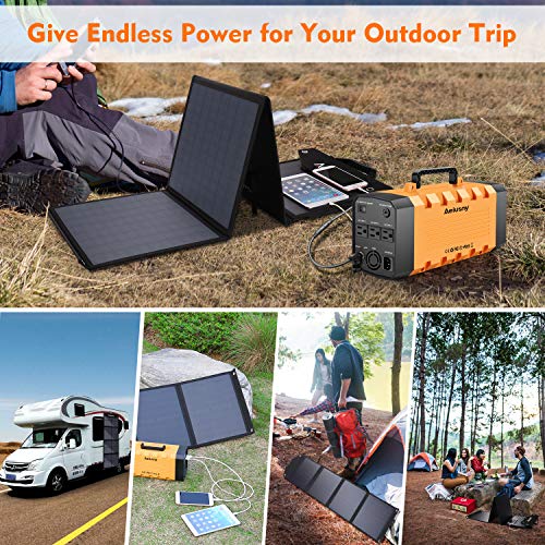 Aeiusny Solar Panel Foldable 60W Portable Solar Charger for Suaoki