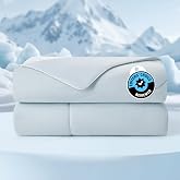 Cozy Bliss Cooling Comforter Queen Size, Cooling Blankets for Hot Sleepers and Night Sweats, Blue Summer Comforter for Queen Size Bed, Breathable Soft Lightweight Silk Smooth