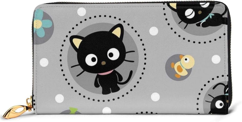 Amazon 財布 長財布 猫柄 かわいい メンズ レディース 牛革 人気 ラウンドファスナー 小銭入れ 多機能 大容量 バッグ 財布