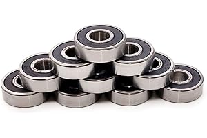FKG 608-2RS 8x22x7mm Skateboard Bearings, Deep Groove Ball Bearing Double Rubber Seal Bearings Pre-Lubricated 10 Pcs