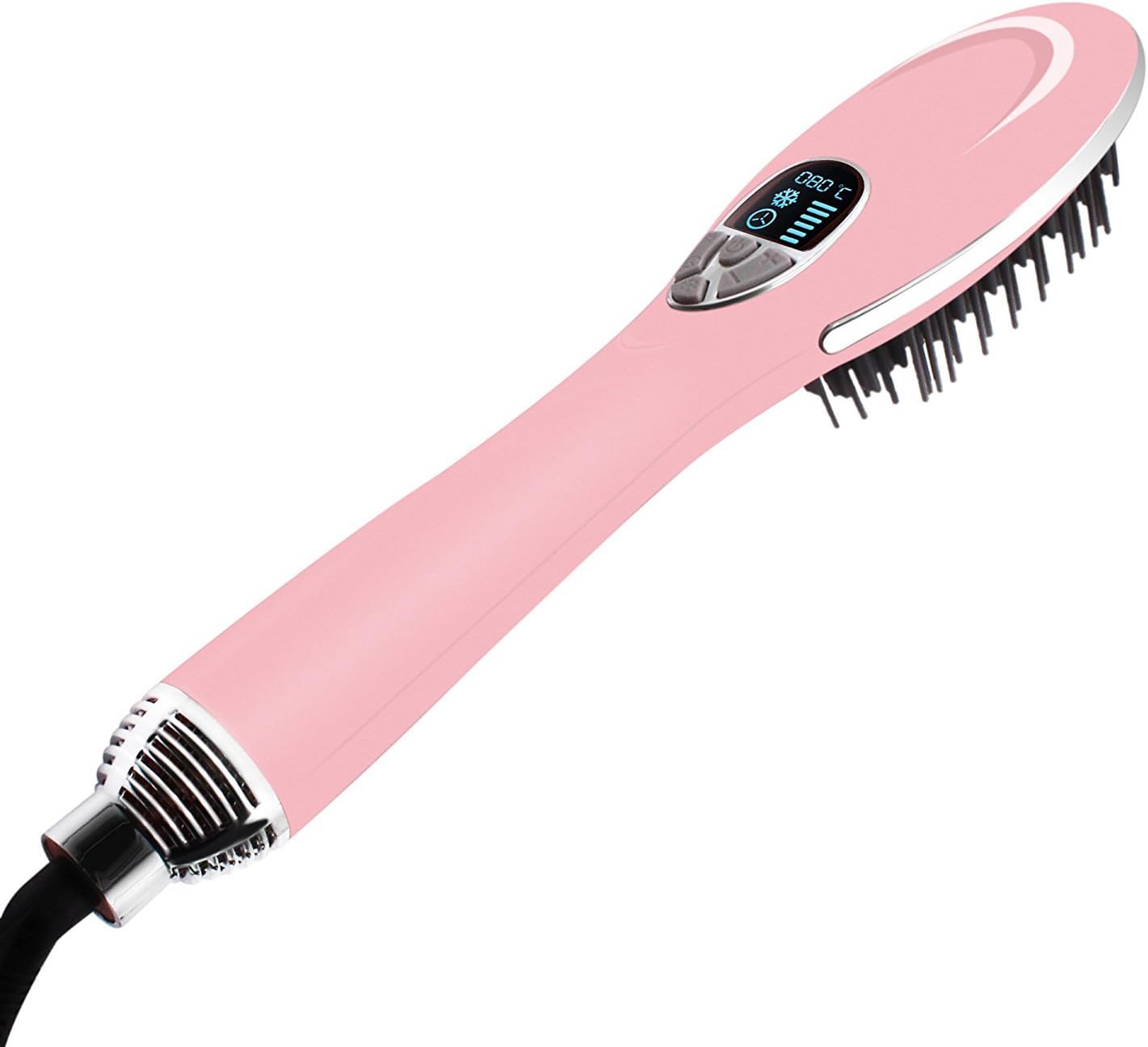 Ion-Flow Brush Dryer with 3D Air Diffuser Revolutionary Comb-Shaped Teeth Design Dual Voltage Hair Dryer Styler Healthy Drying Tourmaline Ceramic Ionic Eco Friendly Blow Dryer