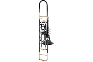 Valve Trombone, BB Pitch, Brass Quality with Carry Case & Including Mouthpiece (BLACK GOLD)