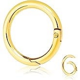 Metal Spring O Rings Clip Keychain, Round Carabiner Clips Keyrings Snap Hook Buckle, Purse Shoulder Bag Chain Rings