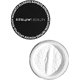 Fitglow Beauty Bamboo Hyaluronic Loose Setting Powder | Translucent Vegan Organic | Weightless Photo Finish | Pore Blurring | Natural Shine & Oil Control Makeup Finishing Powder | .32 oz / 9g