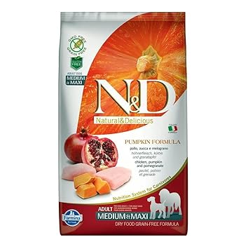 Farmina NandD Grain Free Pumpkin Chicken and Pomegranate Adult Food, 2.5 Kg (Medium and Maxi)