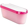 Tovolo Ice Cream Containers for Homemade Ice Cream, Glide-A-Scoop (1.5 Qt, Raspberry Tart) - Stackable Ice Cream Storage Containers for Freezer - BPA-Free Ice Cream Tub with Lid & Non-Slip Base