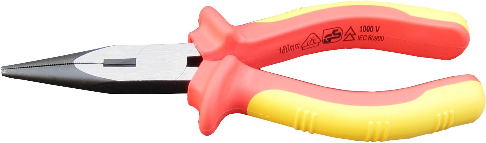 HONGBAO7-Inch Insulated Long Nose Pliers, 1000V VDE Tested, Chrome Vanadium Steel, VDE-GS Certified
