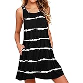BISHUIGE Women's Summer Casual Dresses Sleeveless Round Neck Tank Dress Beach Cover Up for Bikini Swimwear Vacation