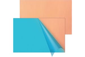 HNBUN 2PCS Copper Sheet, 8” x 12”, 24 Gauge(0.02inch Thick), Double-Sided Attached Film Copper Plates for Jewelry, Handmade Pure Copper Artworks, Repairs, Enameling, Electrical, No Scratches