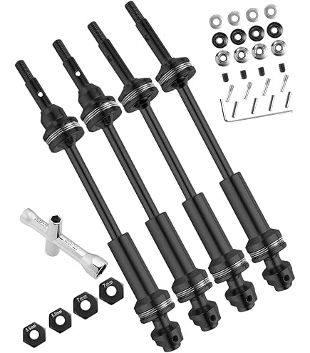 Aluminum Steering Bellcranks Drag Link With Ball Bearings Upgrade Kit - Fits Traxxas Slash 4x4, Rustler 4x4, Stampede 4x4