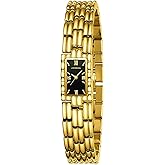 JIANDUN Classic Vintage Square Gold Tone Women Bracelet Watch with Adjustable Band, Water-Resistant