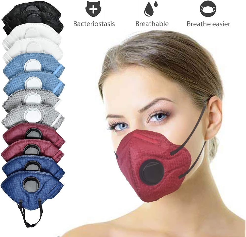 N95 Particulate Respirator Mask 12 Pieces Disposable Dust Mask with Valve Air Filter Mask N95 Dust Mask for Construction Dust Pollution Pollen