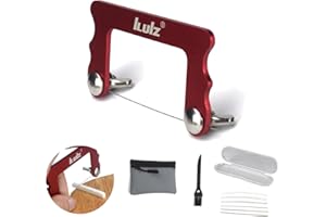 Guitar Nut Slotting File Set - iLuiz Pro-Grade 6pc Electric, Diamond-Coated Stainless Steel, Sizes 0.010"-0.046" - with Storage Bag & Cleaning Brush, Ideal Guitar Tool for Light Strings