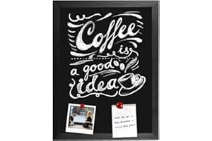 Umtiti Chalkboard, 30 * 40 cm, Black Solid Wood Frame，Magnetic Surface Chalkboard for Kitchen Home, Office, Restaurantand and
