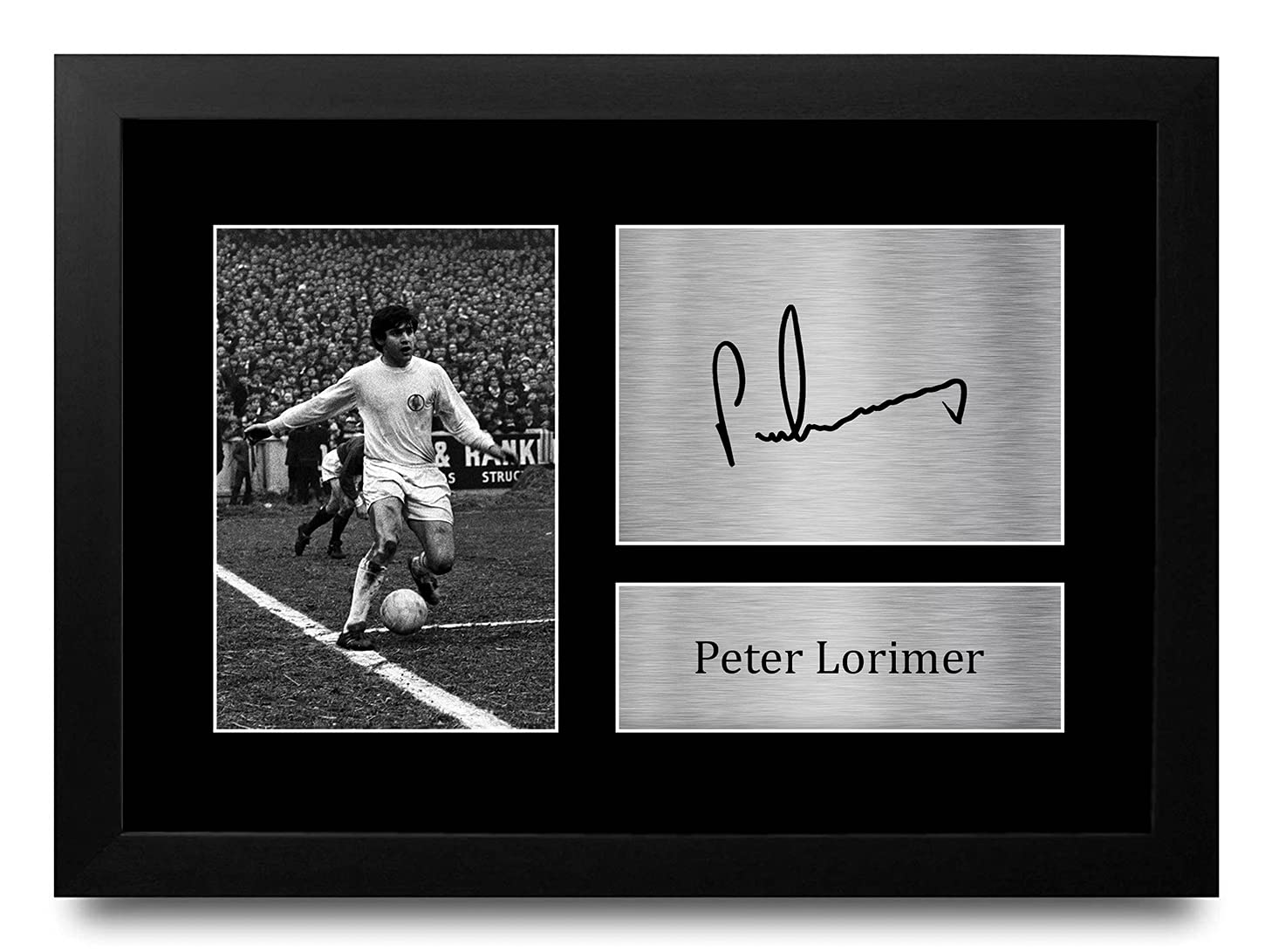 HWC Trading FR A4 Peter Lorimer Leeds United Gifts Printed Signed Autograph Picture for Football Fans and Supporters - A4 Framed