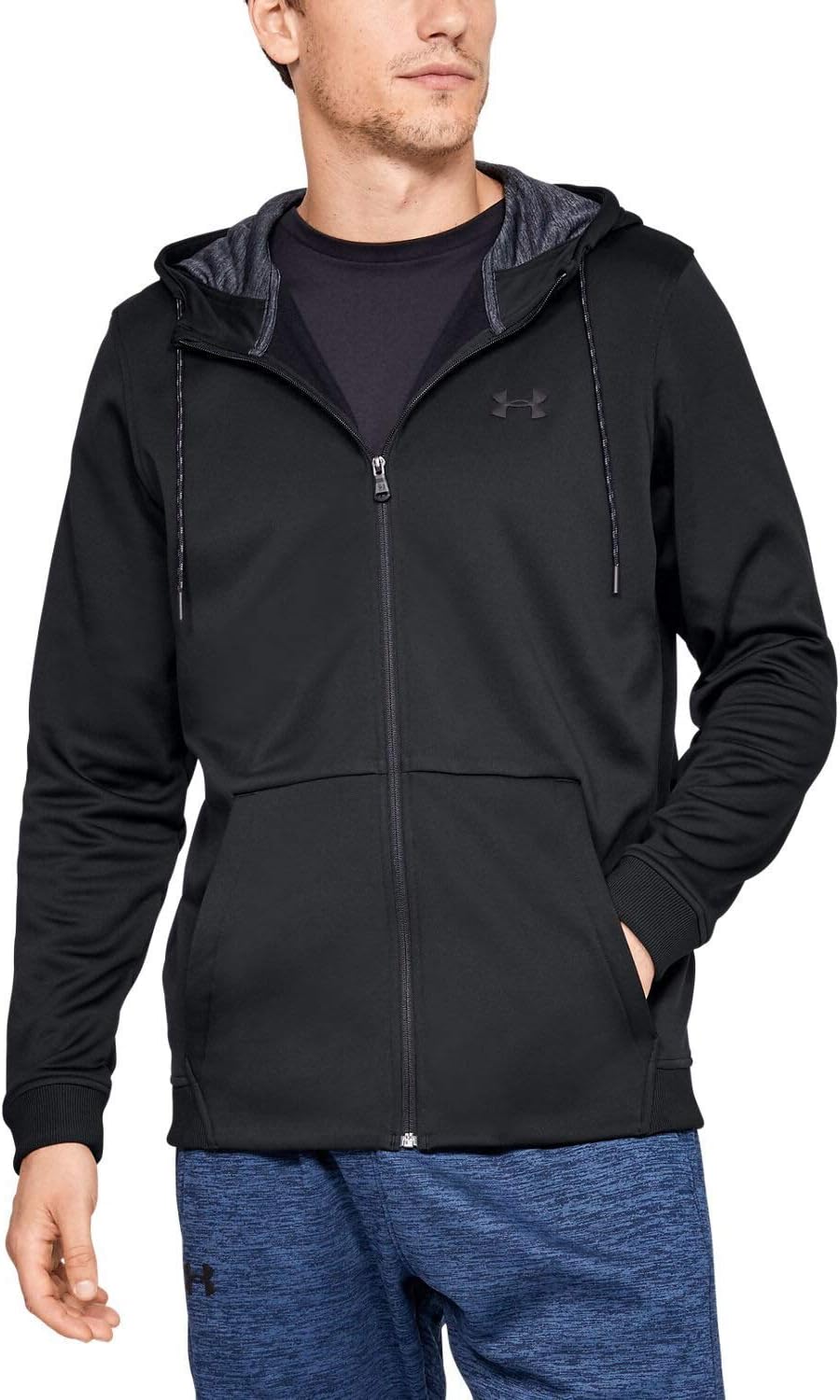 mens black under armour zip up hoodie